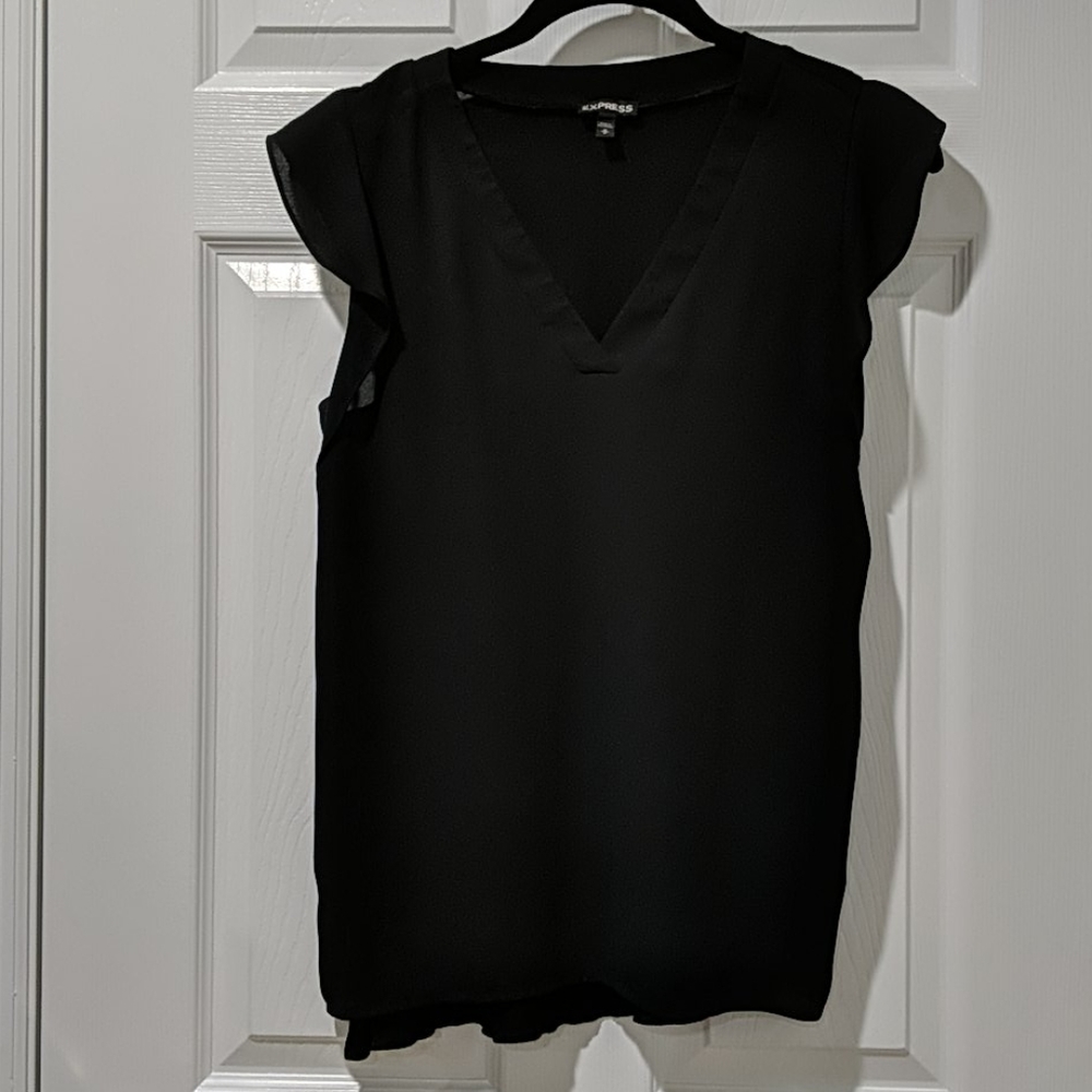 Express Ruffled Short Sleeve Blouse